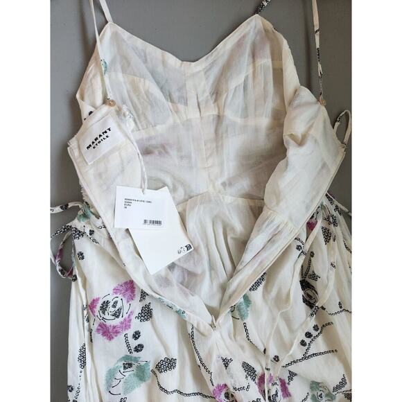 NWT Isabel Marant Etoile Giana Floral Maxi Dress Size 38 US 6 Ecru #1E502 - Picture 9 of 15